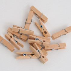 Confezione di mollette da 24 pezzi di legno