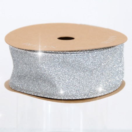 Nastri Natale Glitterati silver 38