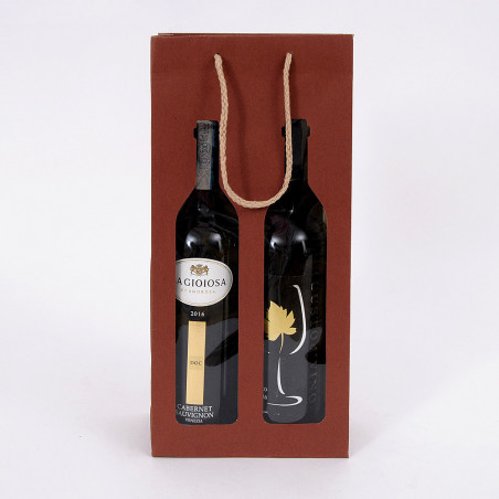 Borse Portabottiglie Vino Linea Wine 2 bordeaux