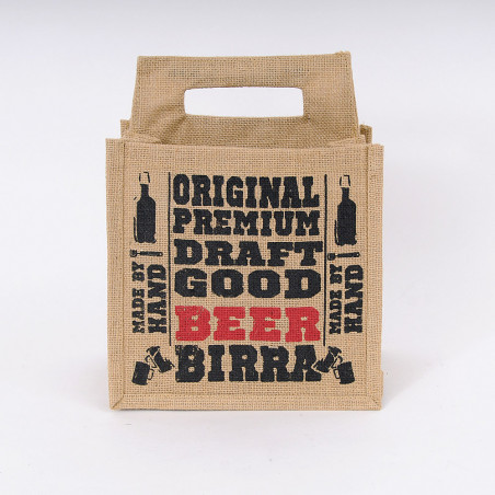 Borsa in Juta Portabottiglie di Birra