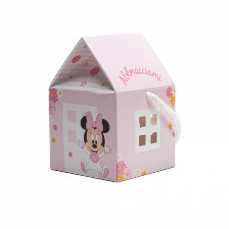 Scatola a Casetta con Stampa Disney rosa davanti