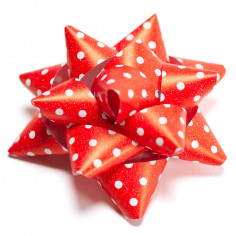 Stelle Adesive in Carta 100% Riciclabile a Pois rosso