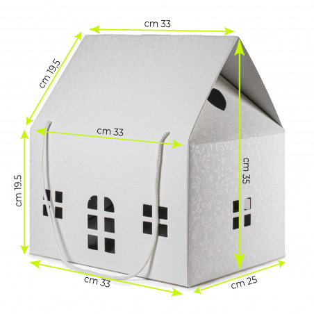 Scatola a Casetta in Cartone Bianco Harmony 33x25x19 davanti