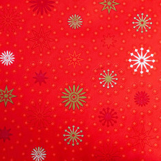 Foglio in Carta Regalo - Natale rosso con fiocchi