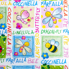 Foglio in Carta Regalo - Bambini api e farfalle