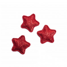Sticker Stellina con Glitter rosso insieme