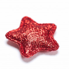 Sticker Stellina con Glitter rosso da vicino