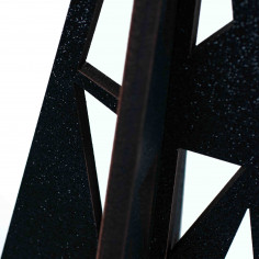 Albero in Legno Stile Geometrico Nero Glitter ad Incastro vicino