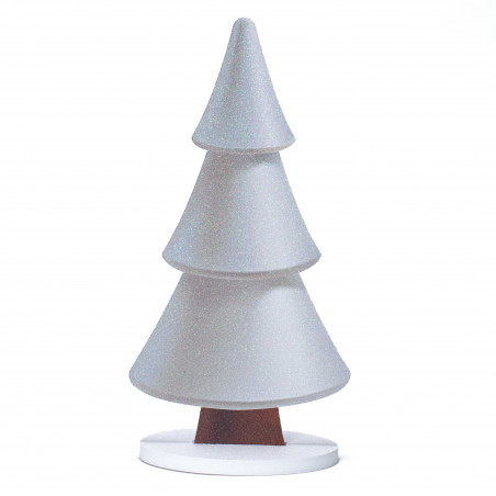 Albero in Schiuma con Glitter bianco dritto