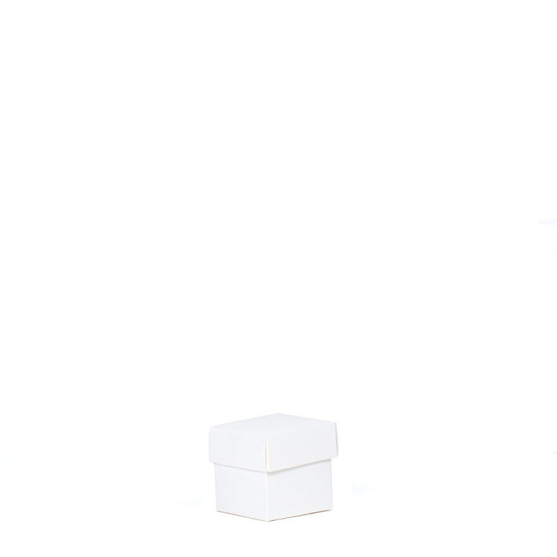 Scatole in Cartoncino con Coperchio Seta Bianco - Piccole  5x5x5