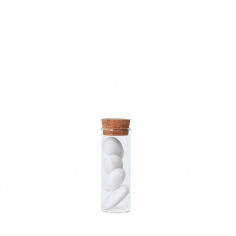 Vasetto in Vetro con Tappo in Sughero Formato Provetta - Stretto basso con confetti