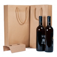Borse Portabottiglie di Vino in Carta Resistente con Reggicollo - Unità di Vendita 10 Borse