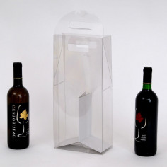 Scatole TRASPARENTI per 2 Bottiglie di Vino con Separatore