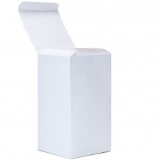 Scatole Pieghevoli in Cartoncino Fibra Bianco - Cm 8x8x15H, Unità di Vendita da 10pz