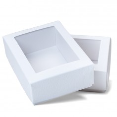 Scatole in Cartoncino Fibra Bianco con Finestra - Unità di Vendita da 10 Scatoline