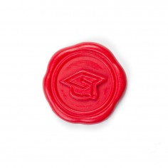 Ceralacca Rosso con Adesivo sul Retro - Tocco di Laurea, Confezione da 6 Applicazioni