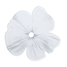 Tag Passanastro Fiore Bianco in Plexiglass con Foro al Centro - Confezione da 4Pz