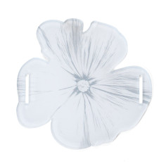 Tag Passanastro Fiore Bianco in Plexiglass con Fori Laterali - Confezione da 4Pz