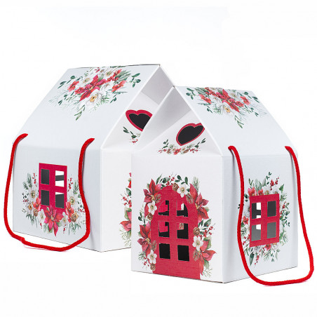 Scatole a Casetta Decor con Cordini - White Little Houses