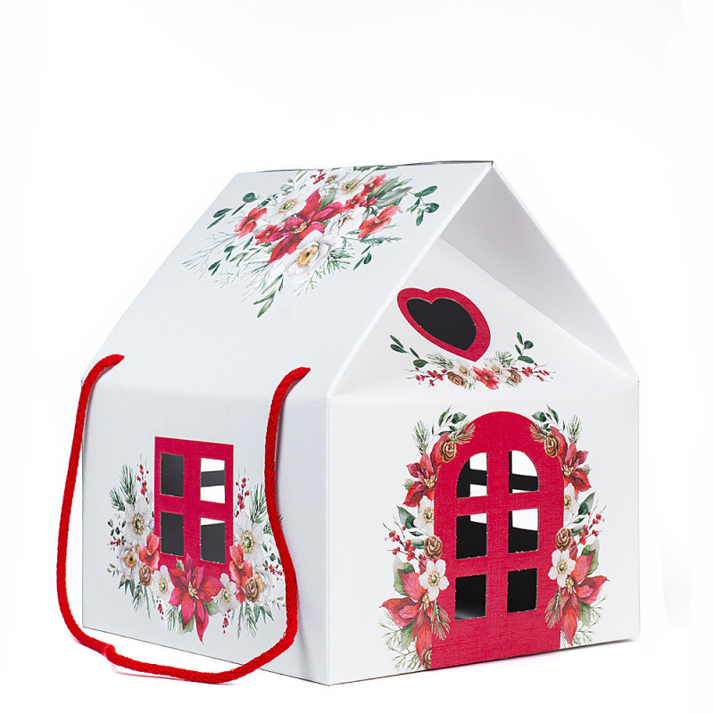 Scatole a Casetta Decor con Cordini - White Little Houses bassa