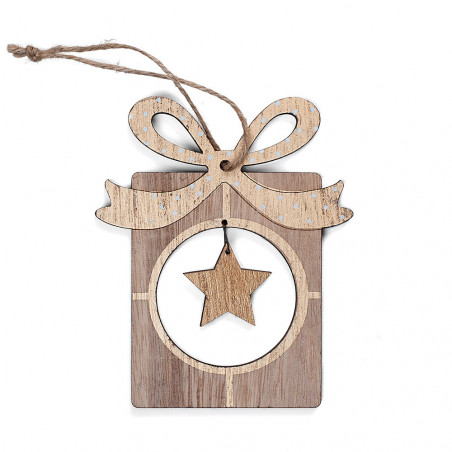 Pendagli in Legno Pacco Regalo - Mis. Cm 6,5x11H, Confezione da 3Pz Assortiti