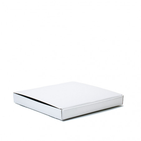 Scatola Pieghevole in Cartoncino Linea Cornice Fibra Bianco - Mis. Cm 26x23x2H aperta