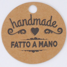 24 Etichette in Carta Kraft Fatto A Mano o HandMade -  Italia