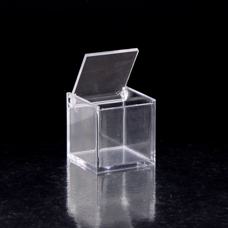 Scatola in plexiglass cubo portaconfetti trasparente mm. 100x100x100