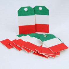 Etichetta in Legno bandiera Italia