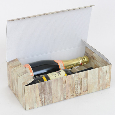 Scatole  cantinette vino serie Wood due bottiglie