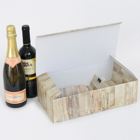 Scatole  cantinette vino serie Wood due bottiglie