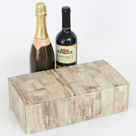 Scatole  cantinette vino serie Wood due bottiglie